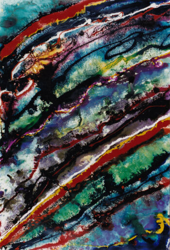 Turbulento Azule a las Seis de la Tarde, 1996 (diptych)<br>(Blue Turbulence at 6:00 in the Afternoon)
